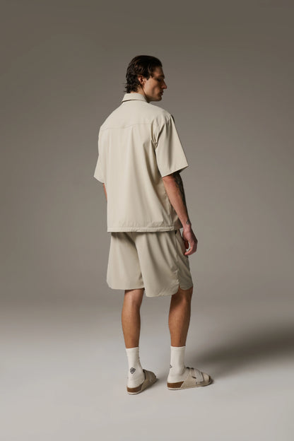 NYLON DRAWCORD SHIRT STONE