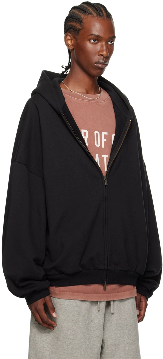 Fear of God ESSENTIALS Black Full-Zip Hoodie