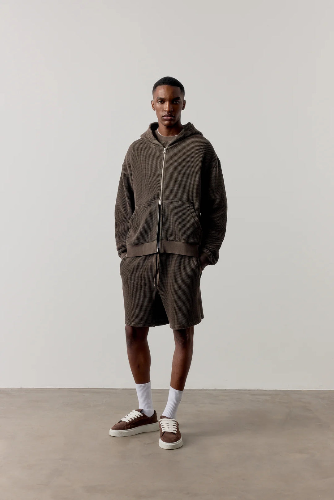 WAFFLE SHORTS BROWN