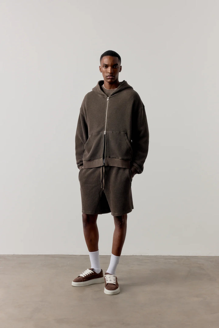 WAFFLE SHORTS BROWN