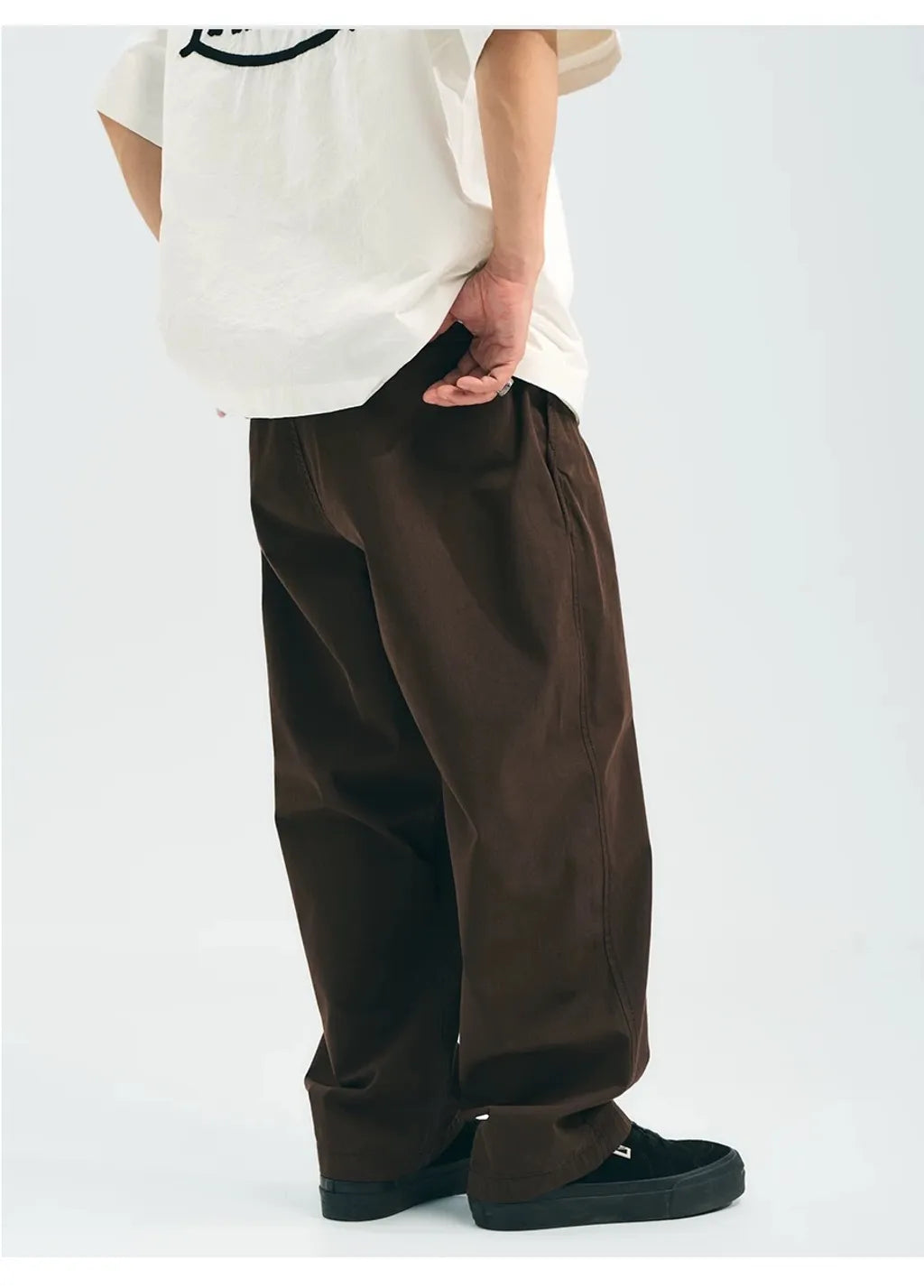 MIDUPDATE WIDE CHINO PANTS BROWN