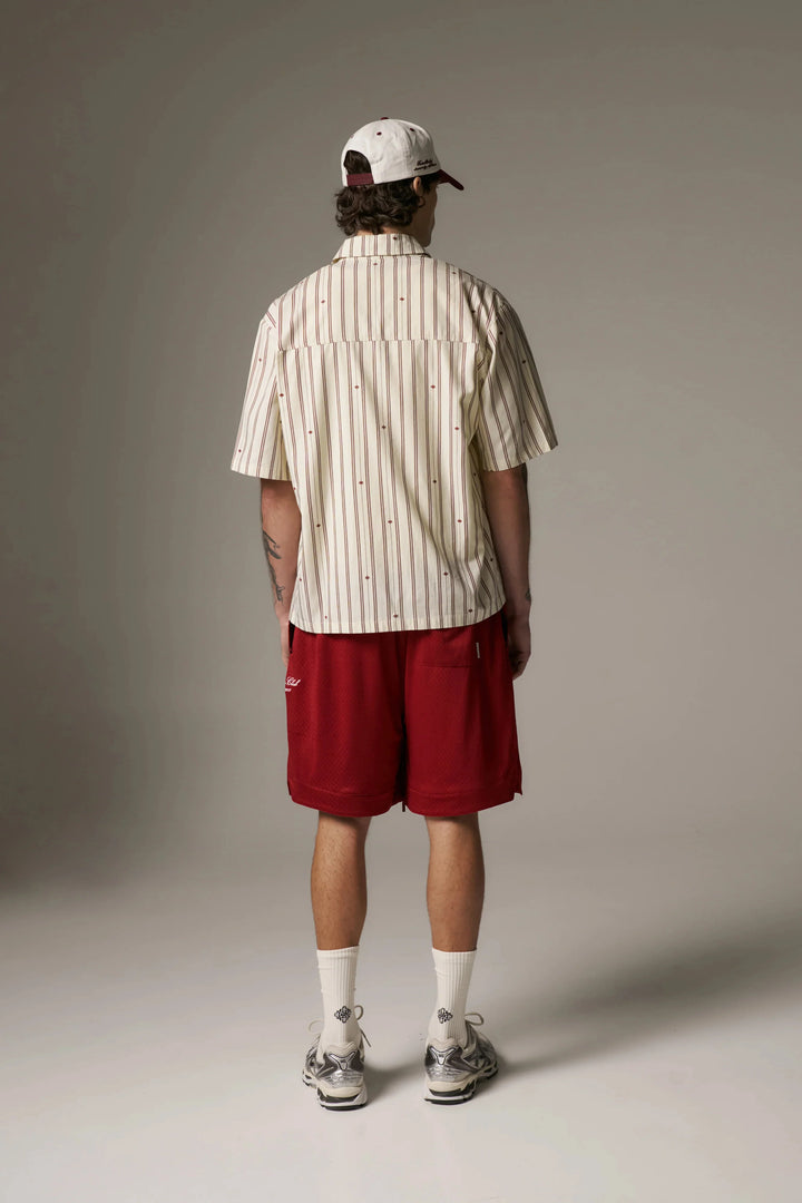 EMBLEM STRIPE SHIRT STONE