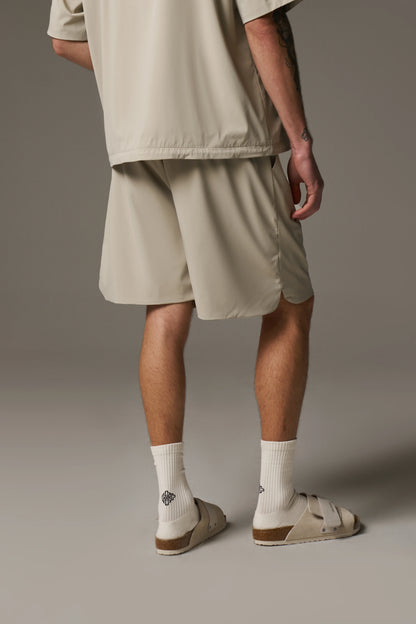 NYLON DRAWCORD SHORTS STONE
