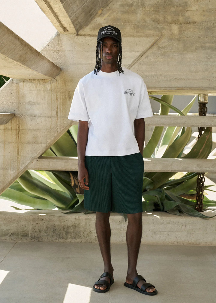 PLISSE SHORTS FOREST GREEN