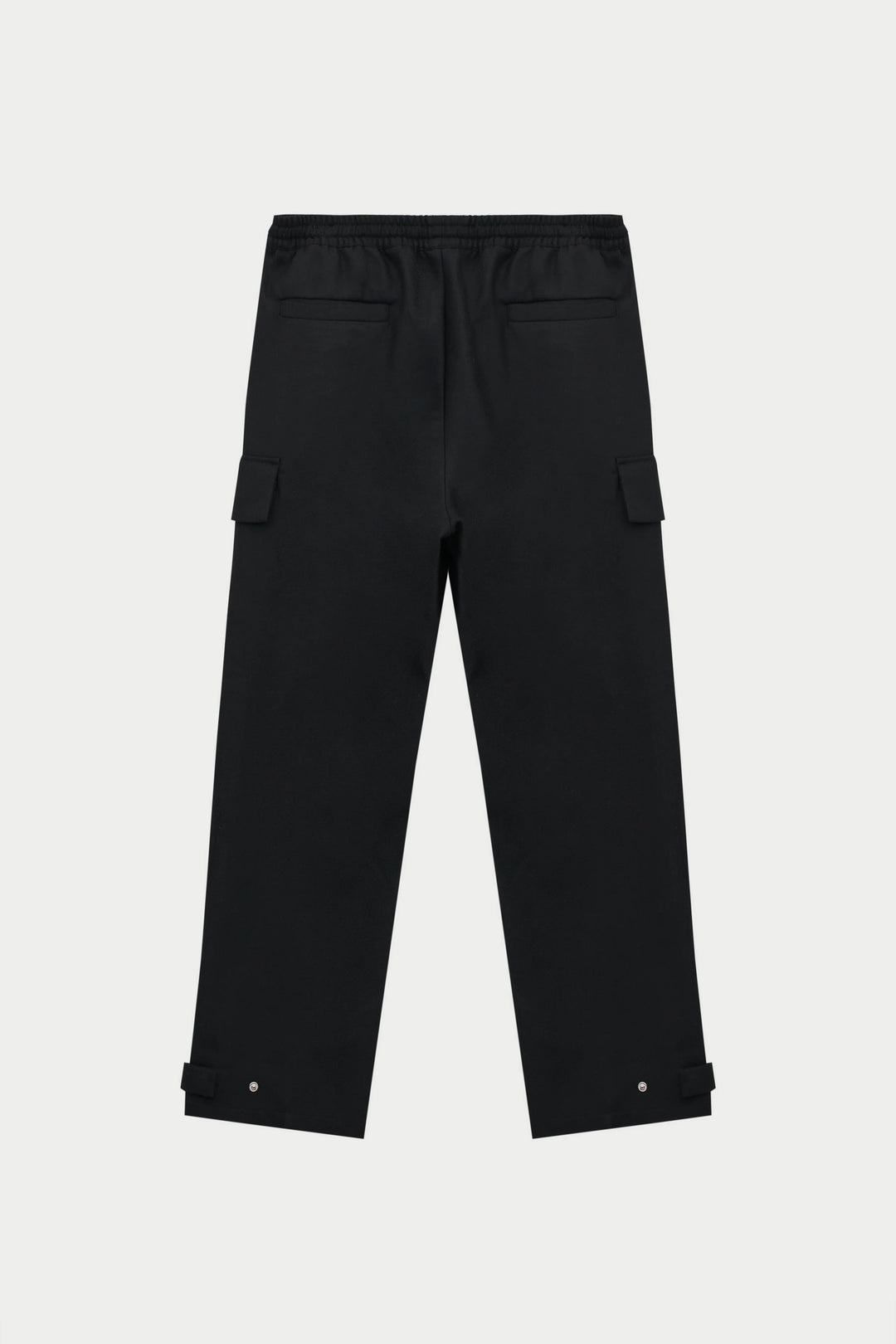 PLEATED WIDE LEG WOOL BLEND TROUSER BLACK