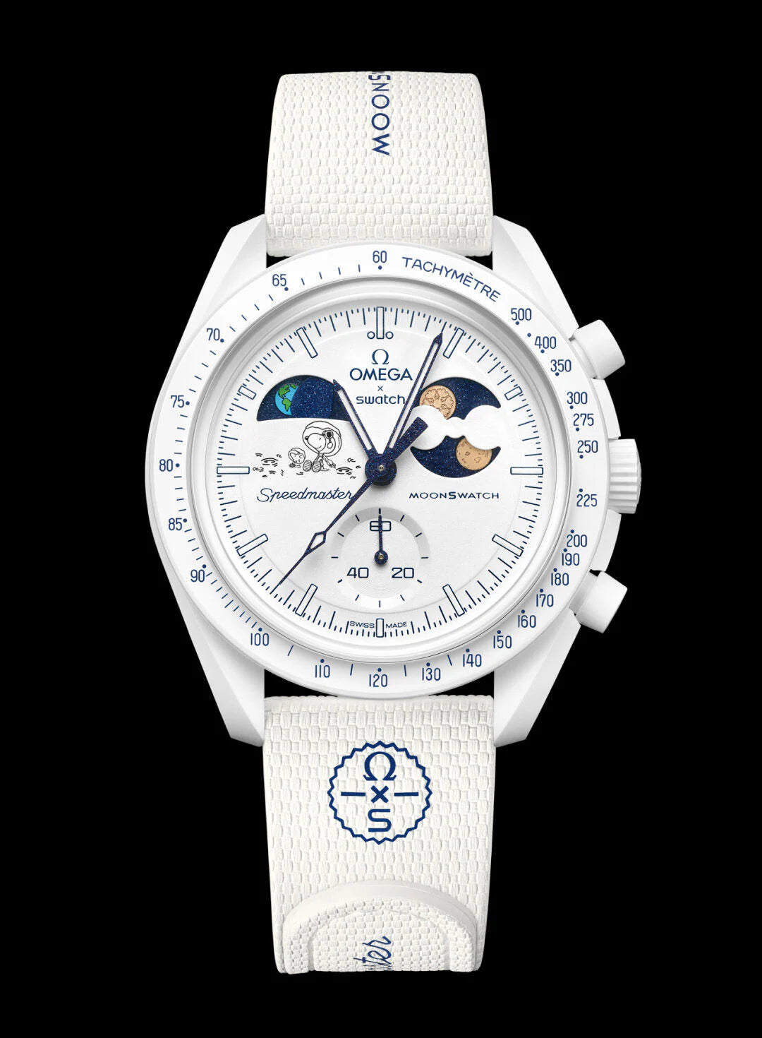 Swatch x Omega Bioceramic Mission To Earthphase Moonshine Gold "Cold Moon" SO33W701L שעון אומגה בשיתוף פעולה עם סווטש