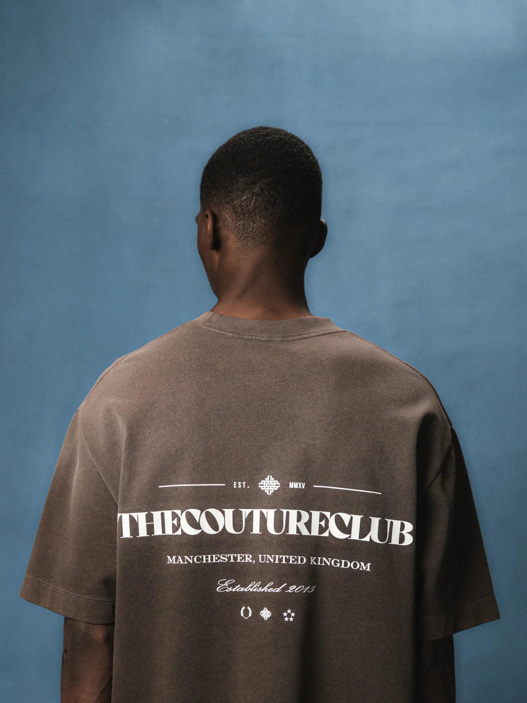 SPRAY WASH COPYRIGHT MULTI GRAPHIC T-SHIRT BROWN