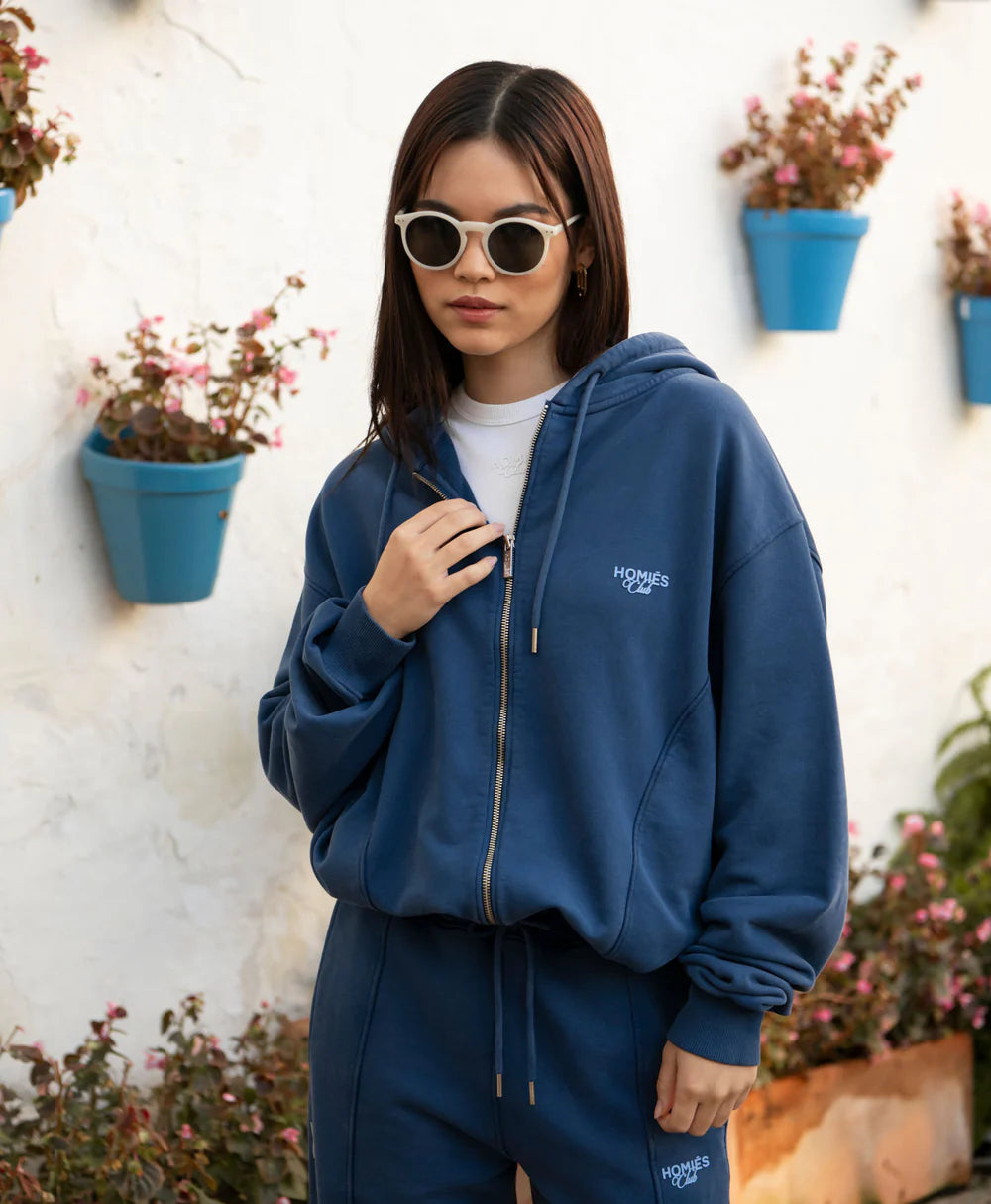 HOMIÉS CLUB ZIPPER HOODIE NAVY