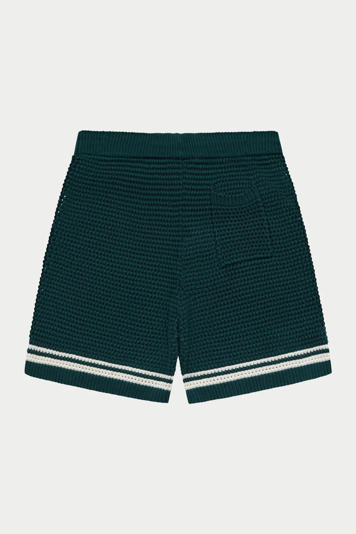CROCHET KNITTED SHORTS FOREST GREEN