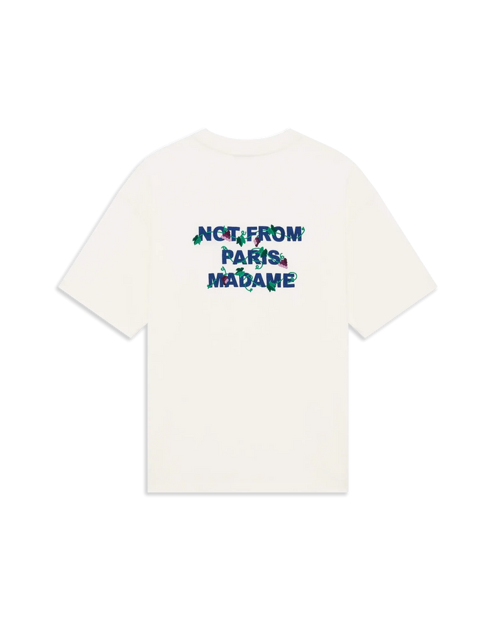 VINE EMBROIDERED SLOGAN T-SHIRT OFF WHITE