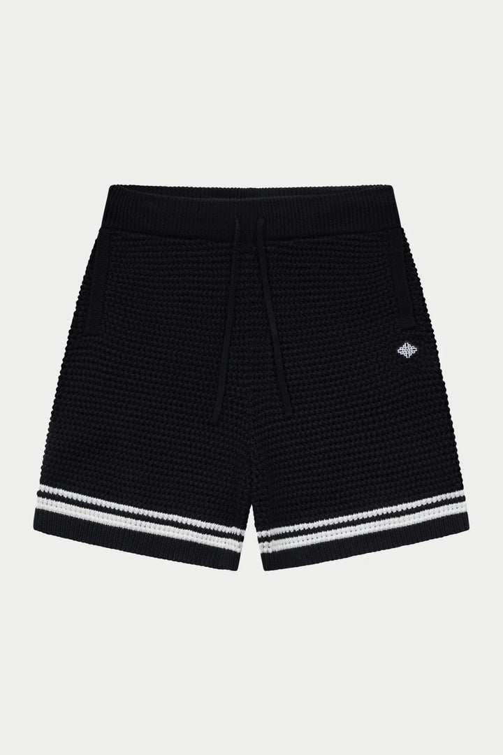 CROCHET KNITTED SHORTS BLACK