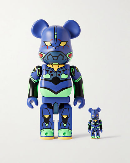 MEDICOM TOY. Evangelion Unit 1 "New Paint Version" BE@RBRICK 100% and 400% figure set.