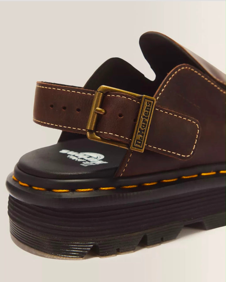 DR MARTENS ZEBZAG MULE DARK BROWN-CRAZY HORSE