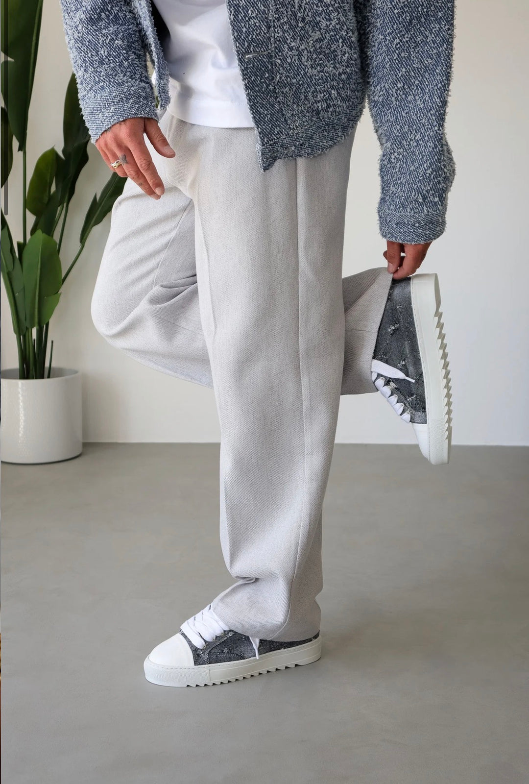 NUMERIŚ ATELIER - THRASHED DENIM נעלי סניקרס נומריס טראש דנים