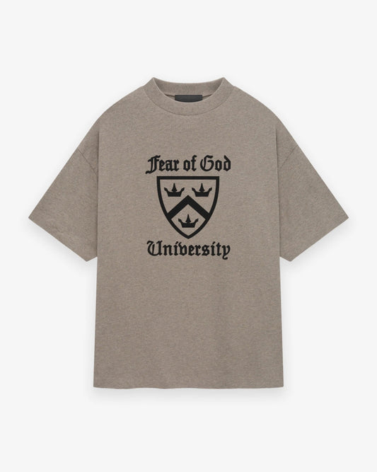 ESSENTIALS HEAVY CREWNECK TEE - HEATHER GRAY