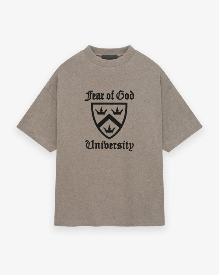 ESSENTIALS HEAVY CREWNECK TEE - HEATHER GRAY