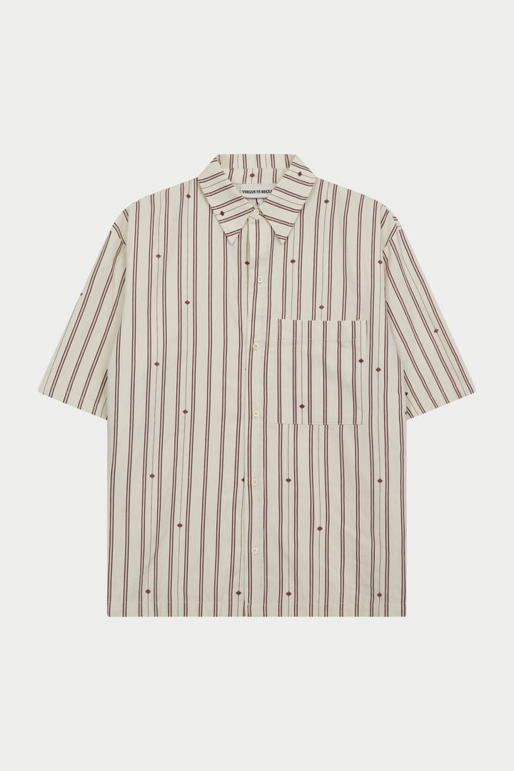 EMBLEM STRIPE SHIRT STONE