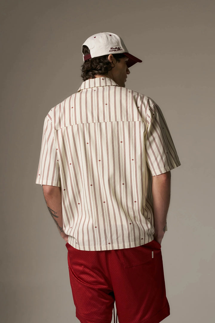 EMBLEM STRIPE SHIRT STONE