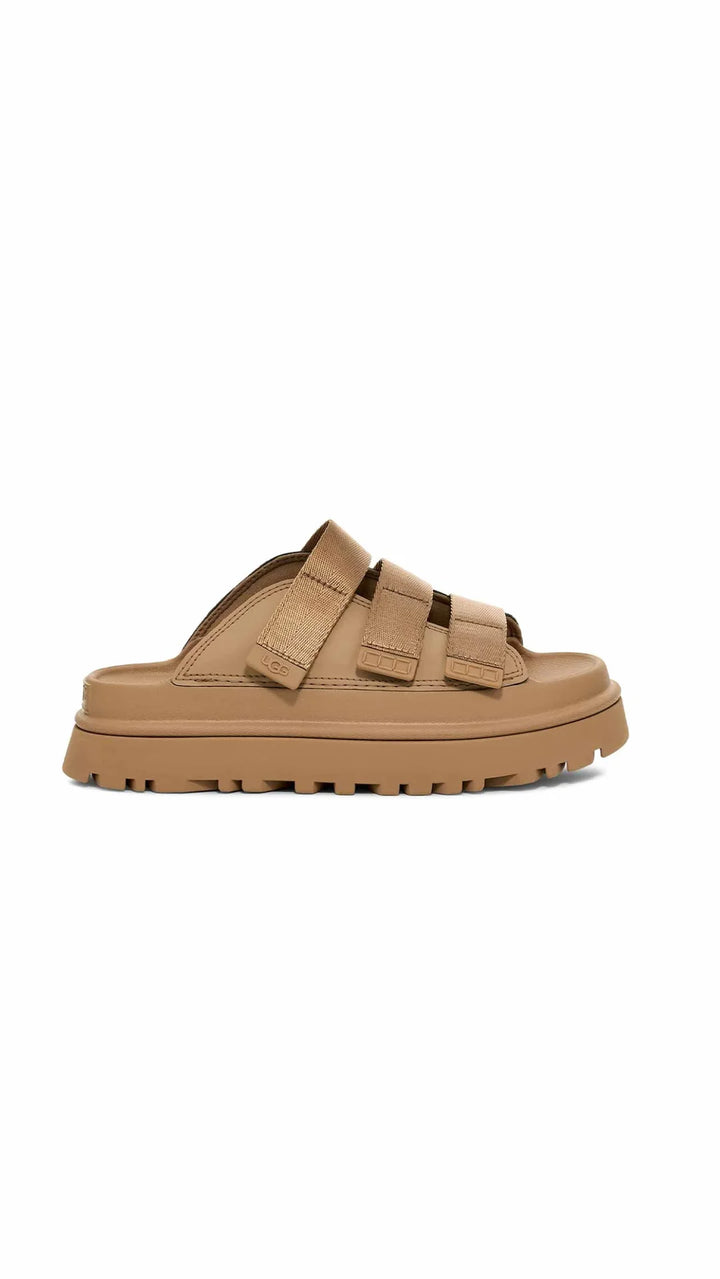 UGG GOLDENGLOW SLIDE DARK SAND כפכפי גולדנגלאו סלייד סנד כהה