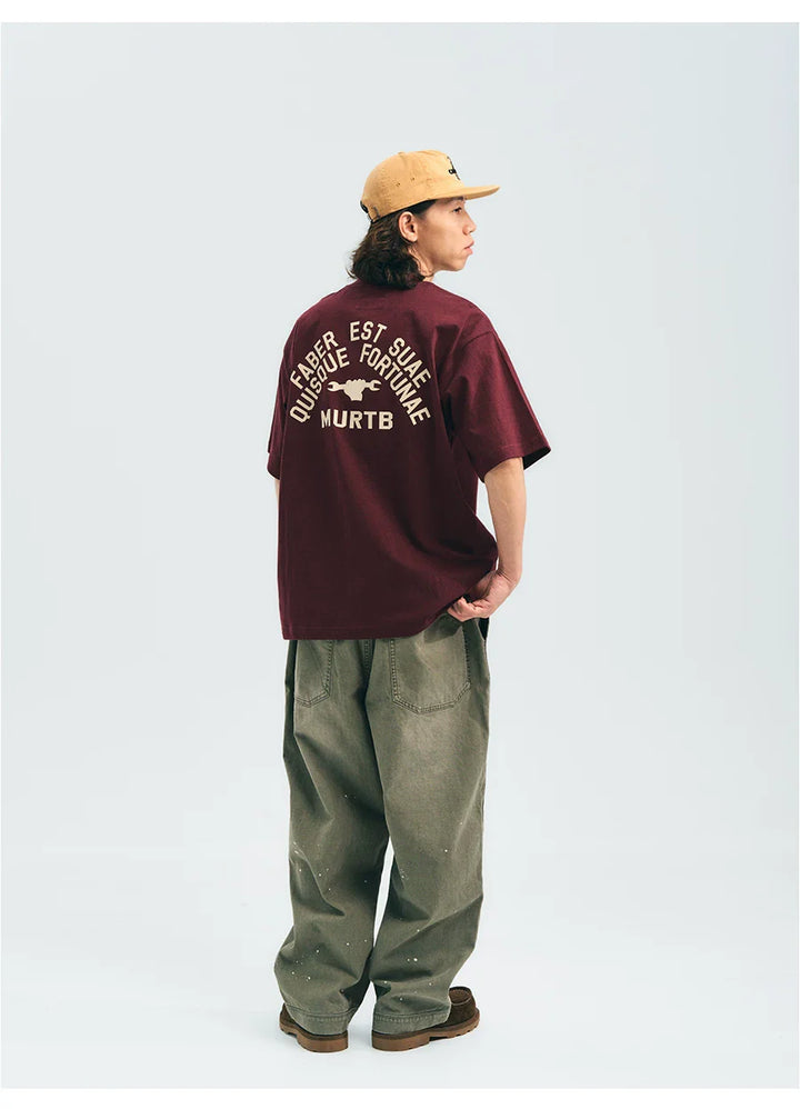VINTAGE WASHED SPLASH INK CARGO PANTS GREEN
