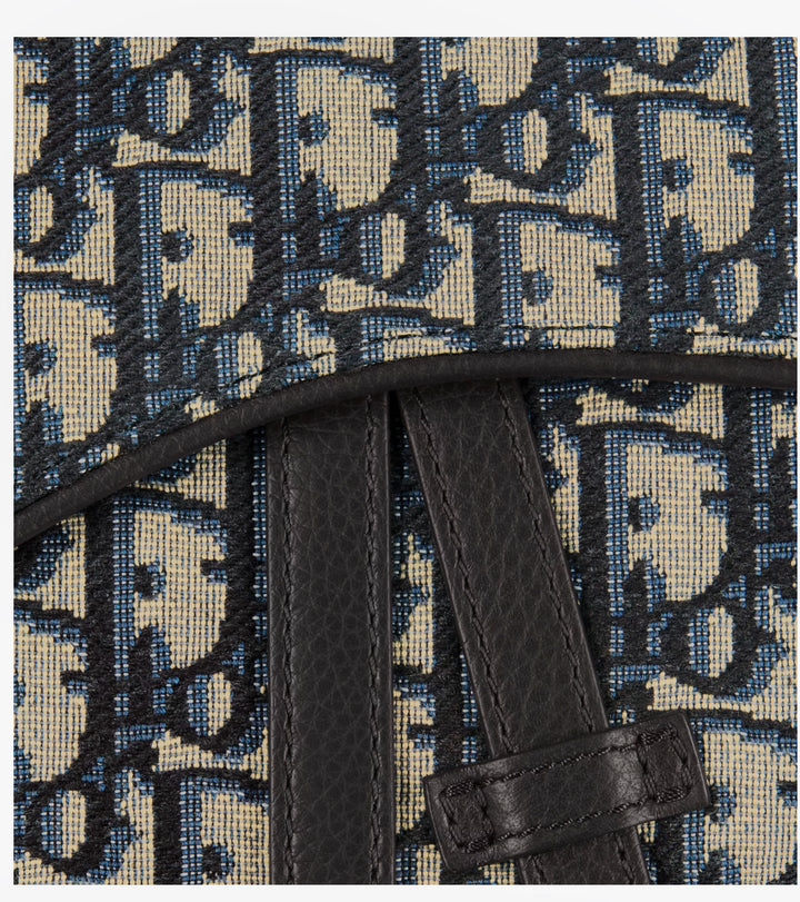 Saddle Bag Beige and Black Dior Oblique Jacquard