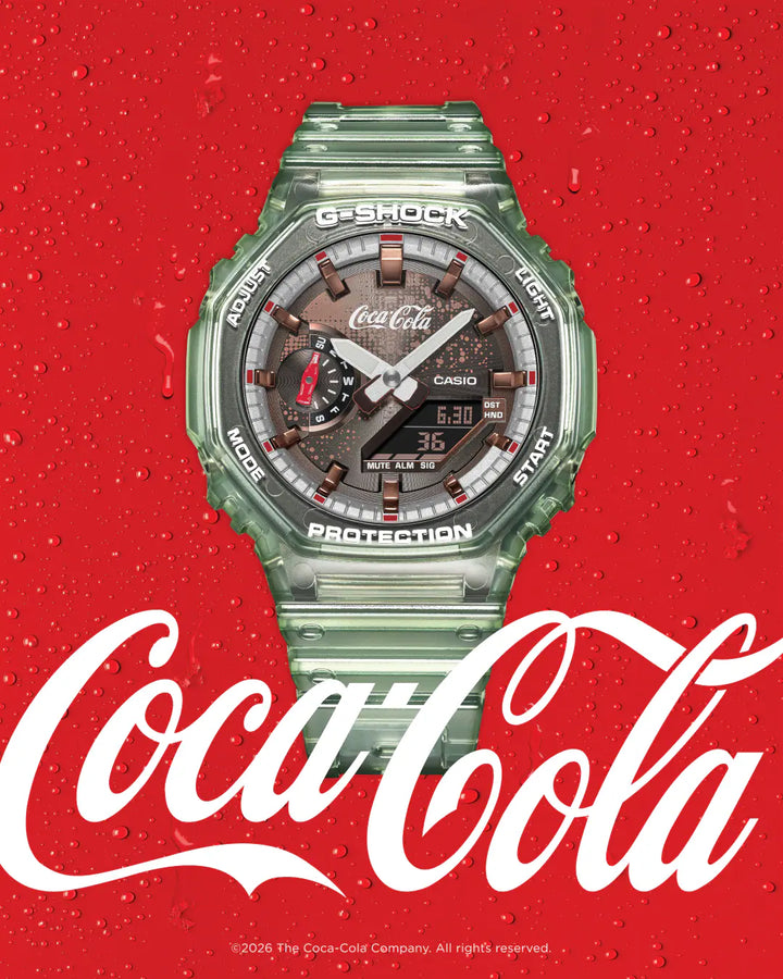 CASIO X COCA-COLA G-SHOCK ANALOG-DIGITAL 2100 SERIES
GA-2100CC-3A
