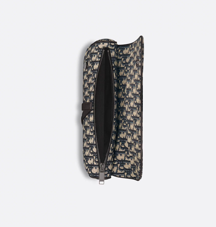 Saddle Bag Beige and Black Dior Oblique Jacquard