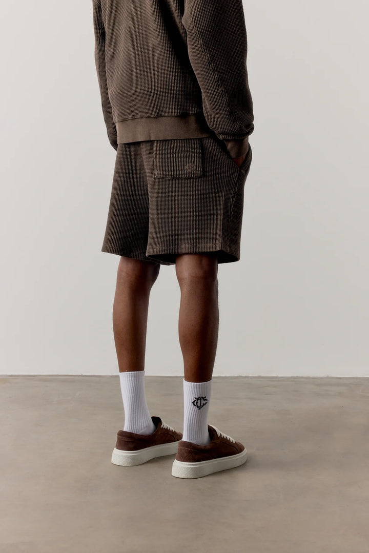 WAFFLE SHORTS BROWN