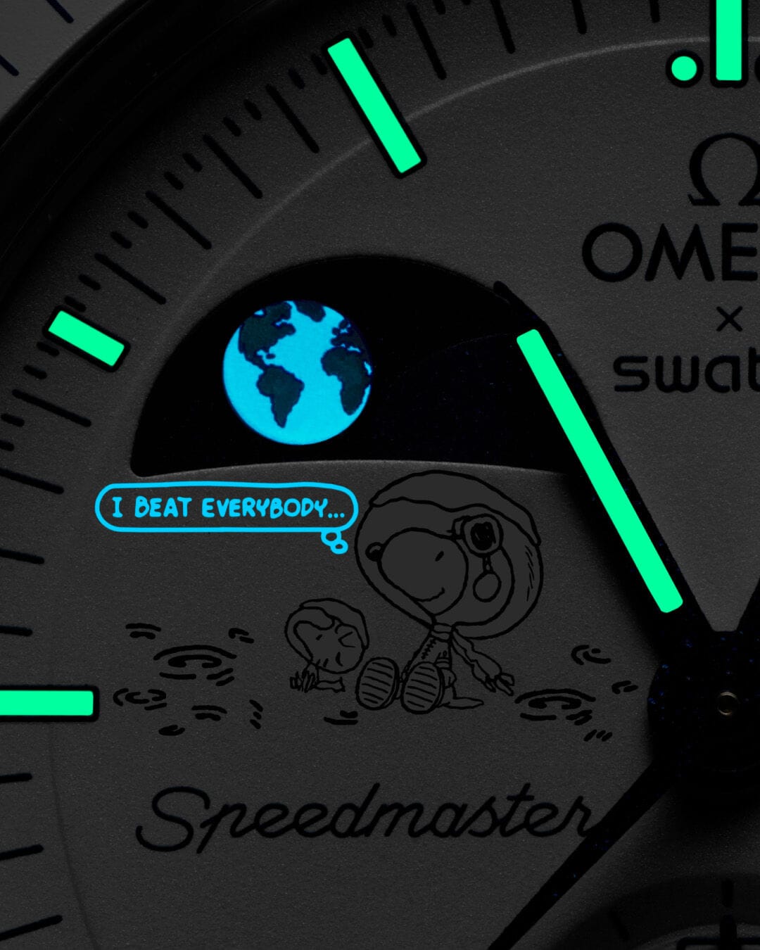 Swatch x Omega Bioceramic Mission To Earthphase Moonshine Gold "Cold Moon" SO33W701L שעון אומגה בשיתוף פעולה עם סווטש