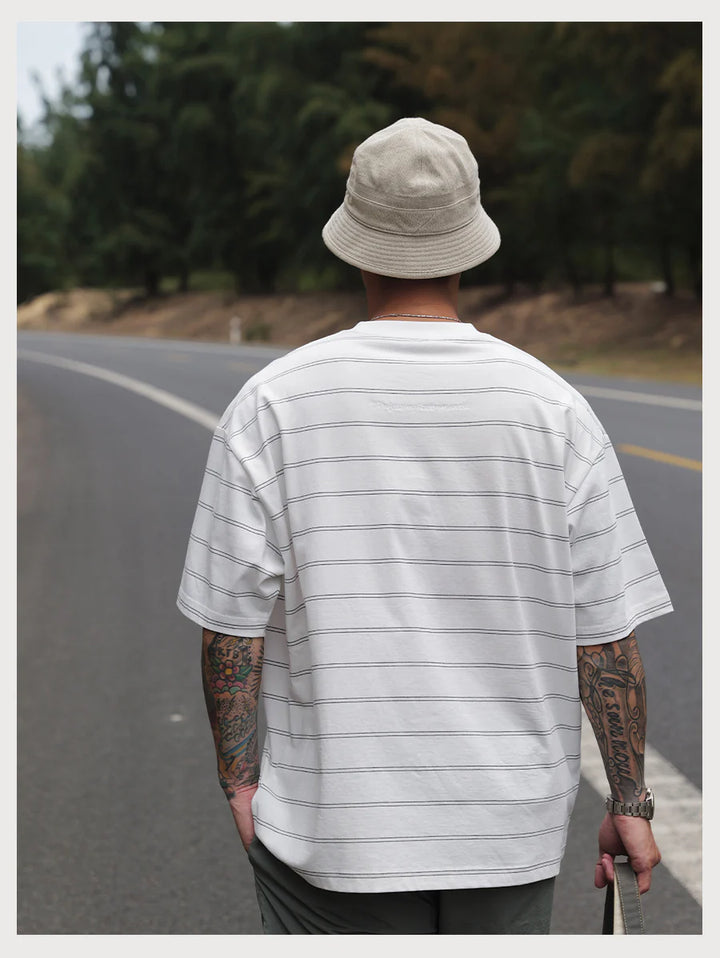 LOGO STRIPE TEE WHITE