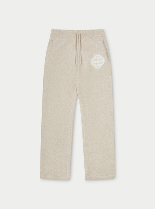 FLUFFY EMBLEM KNITTED JOGGERS