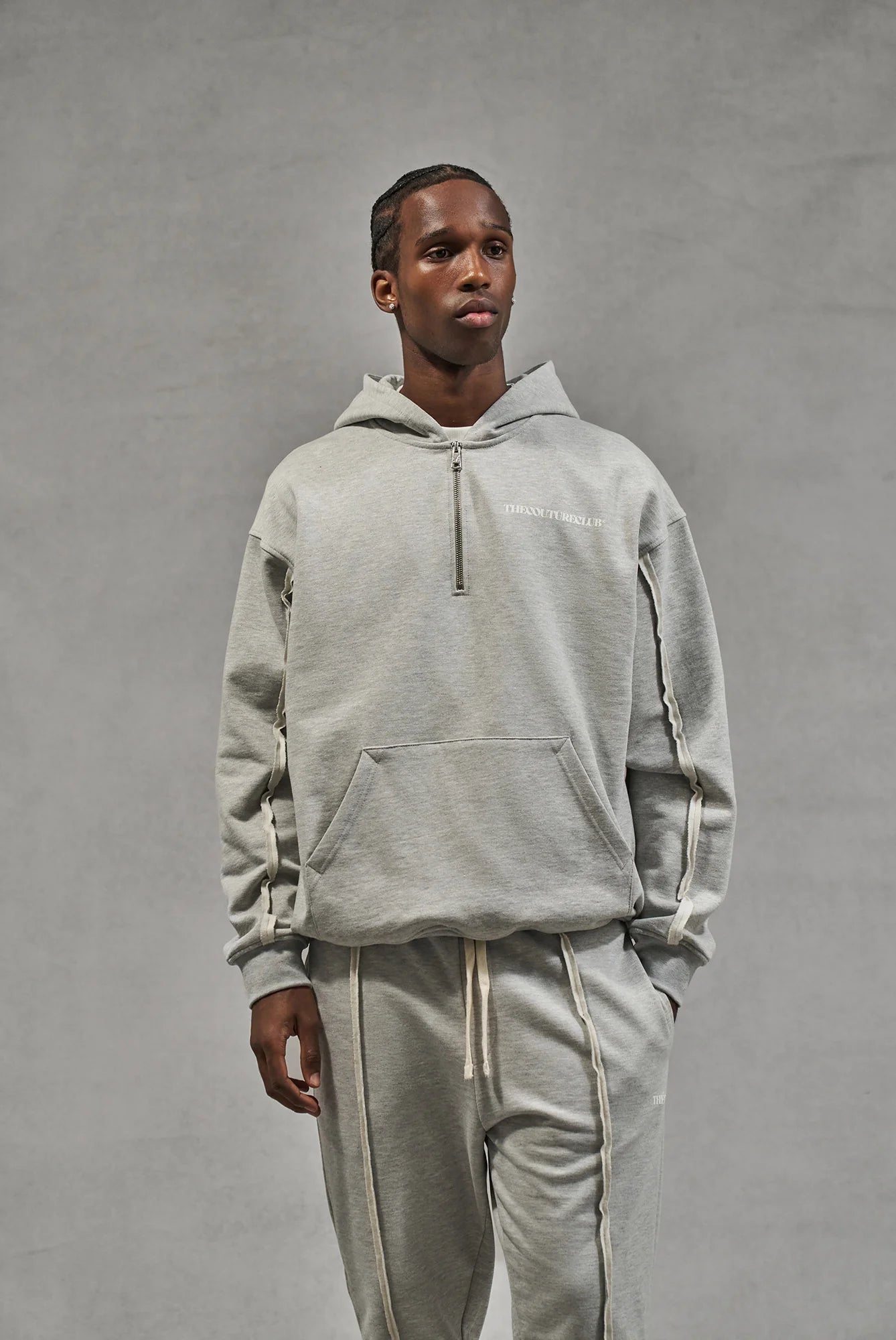 RAW SEAM QUARTER ZIP HOODIE