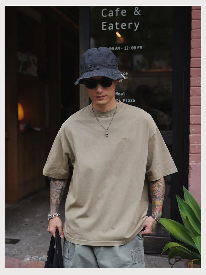 UNBANT LOGO VINTAGE TEE CARBON KHAKI