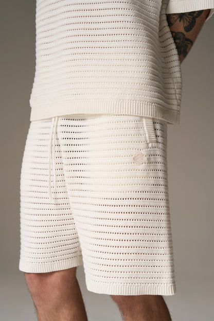 KNITTED SHORTS WHITE