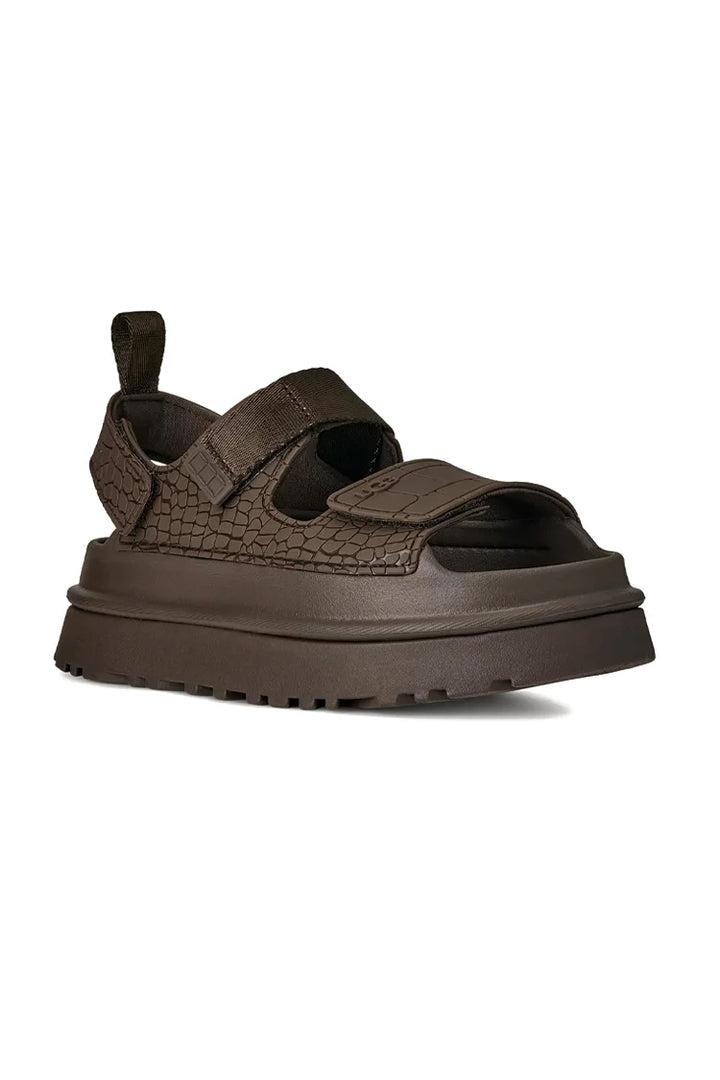 סנדלים בצבע שוקולד GoldenGlow Embossed UGG