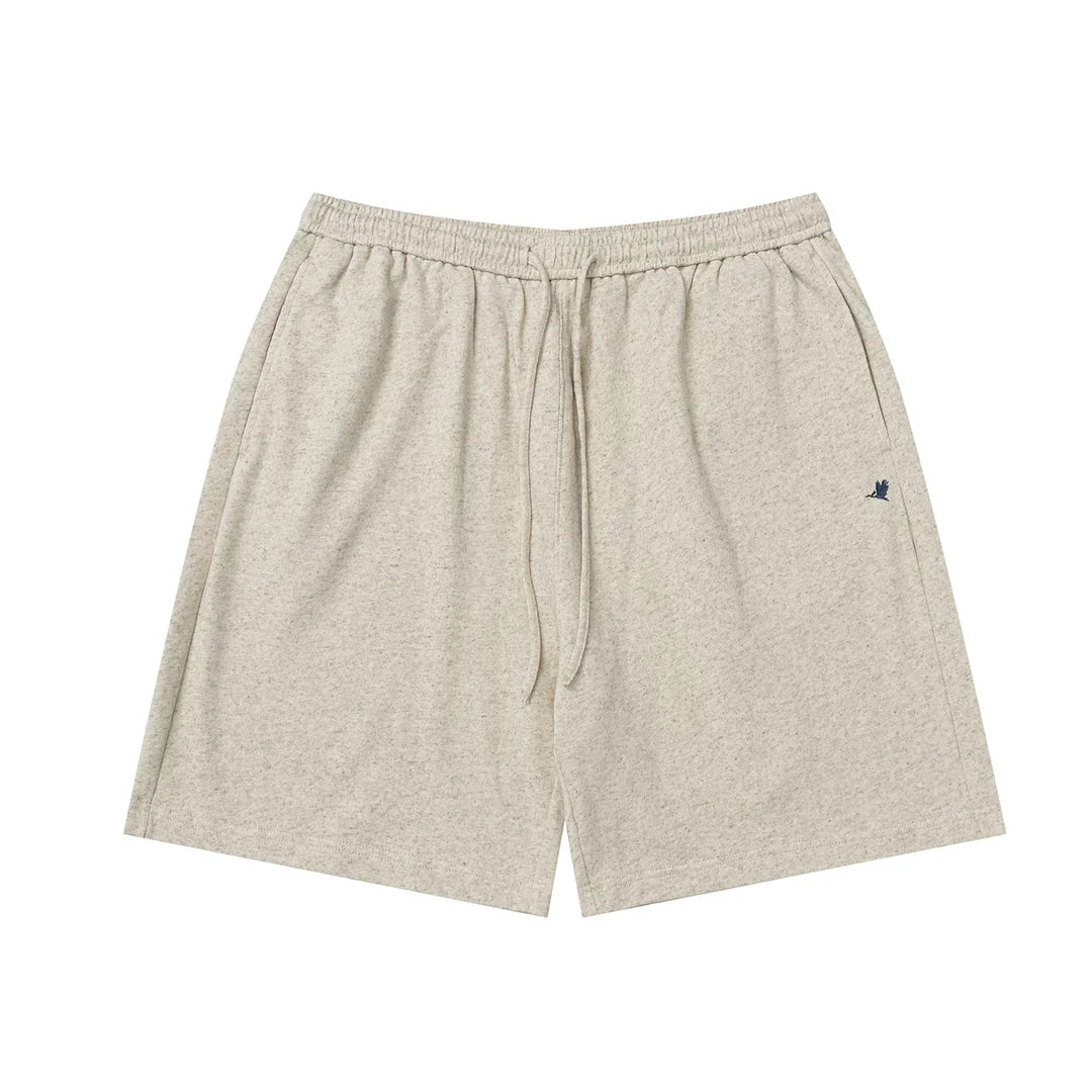 LINEN DRAWSTRING SHORTS HEATHER GREY