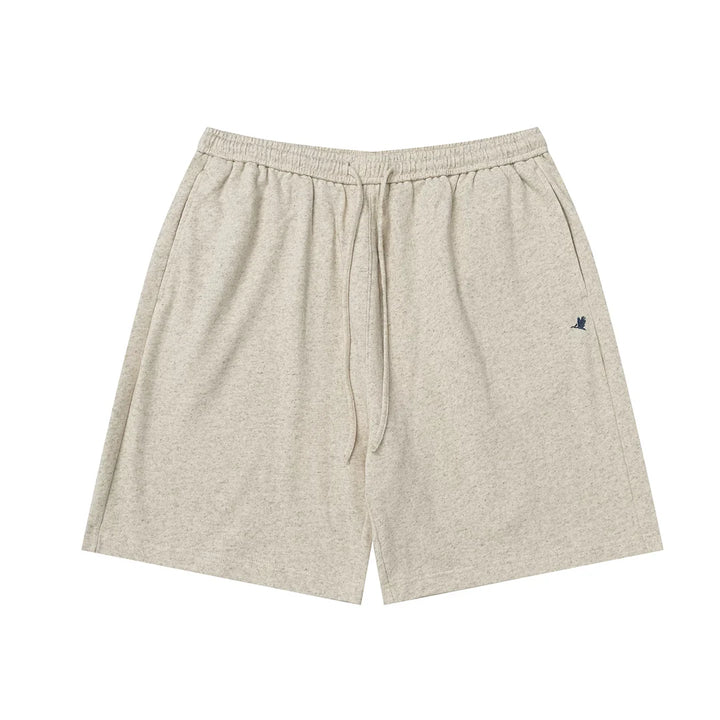 LINEN DRAWSTRING SHORTS HEATHER GREY