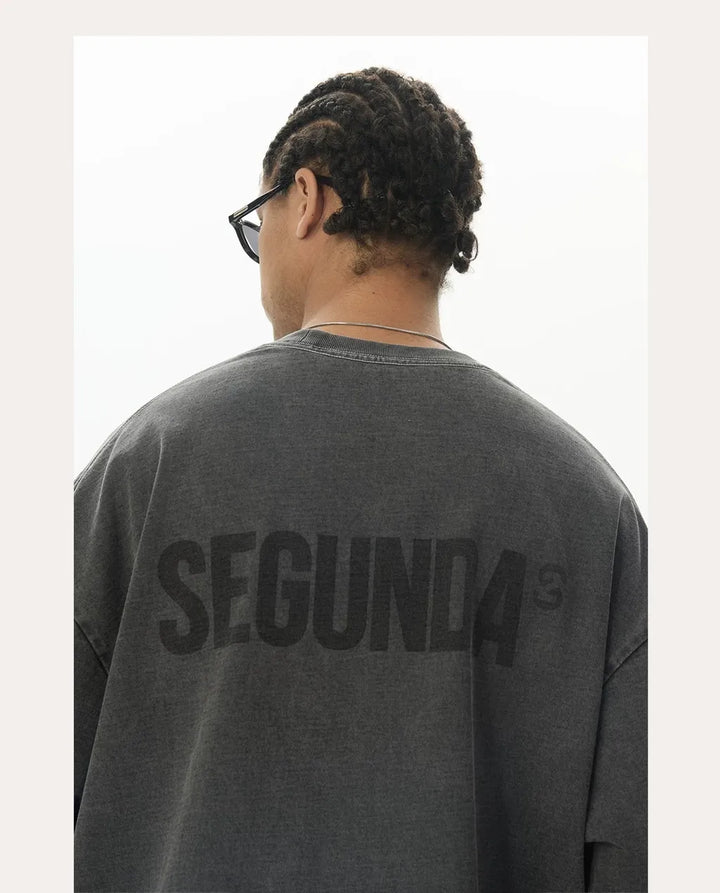 SEGUNDA+ VINTAGE WASH OVERSIZED TEE CHARCOAL