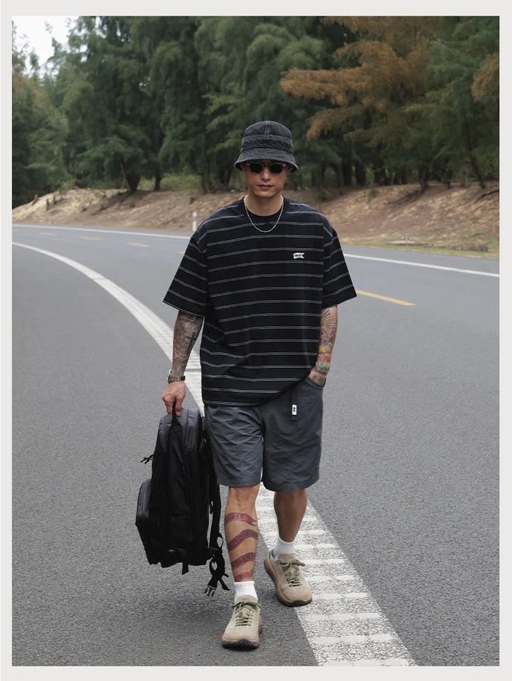 LOGO STRIPE TEE BLACK