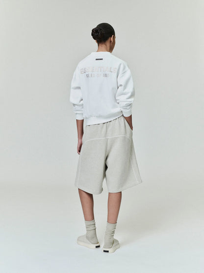 RELAXED FLEECE SWEATSHORT WITH PIPING