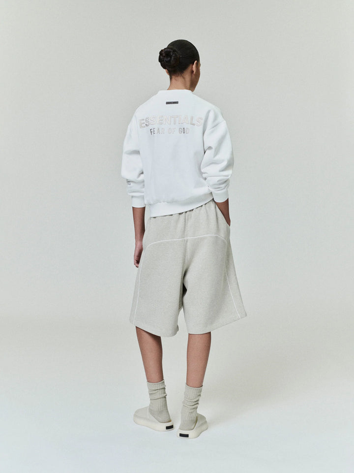 RELAXED FLEECE SWEATSHORT WITH PIPING