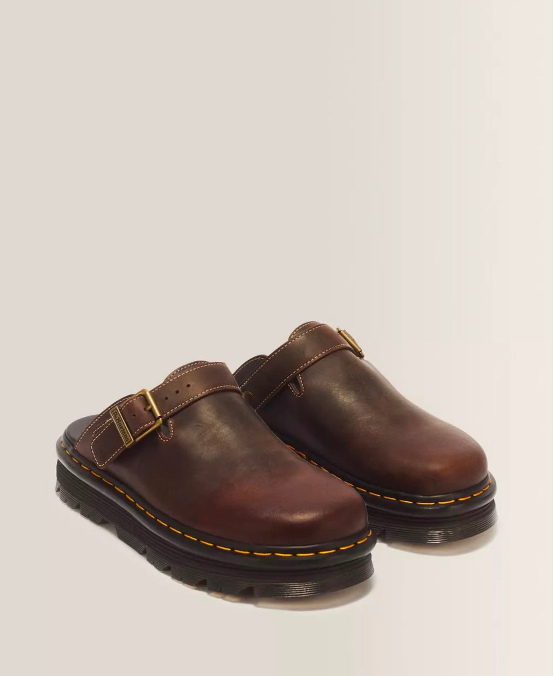 DR MARTENS ZEBZAG MULE DARK BROWN-CRAZY HORSE