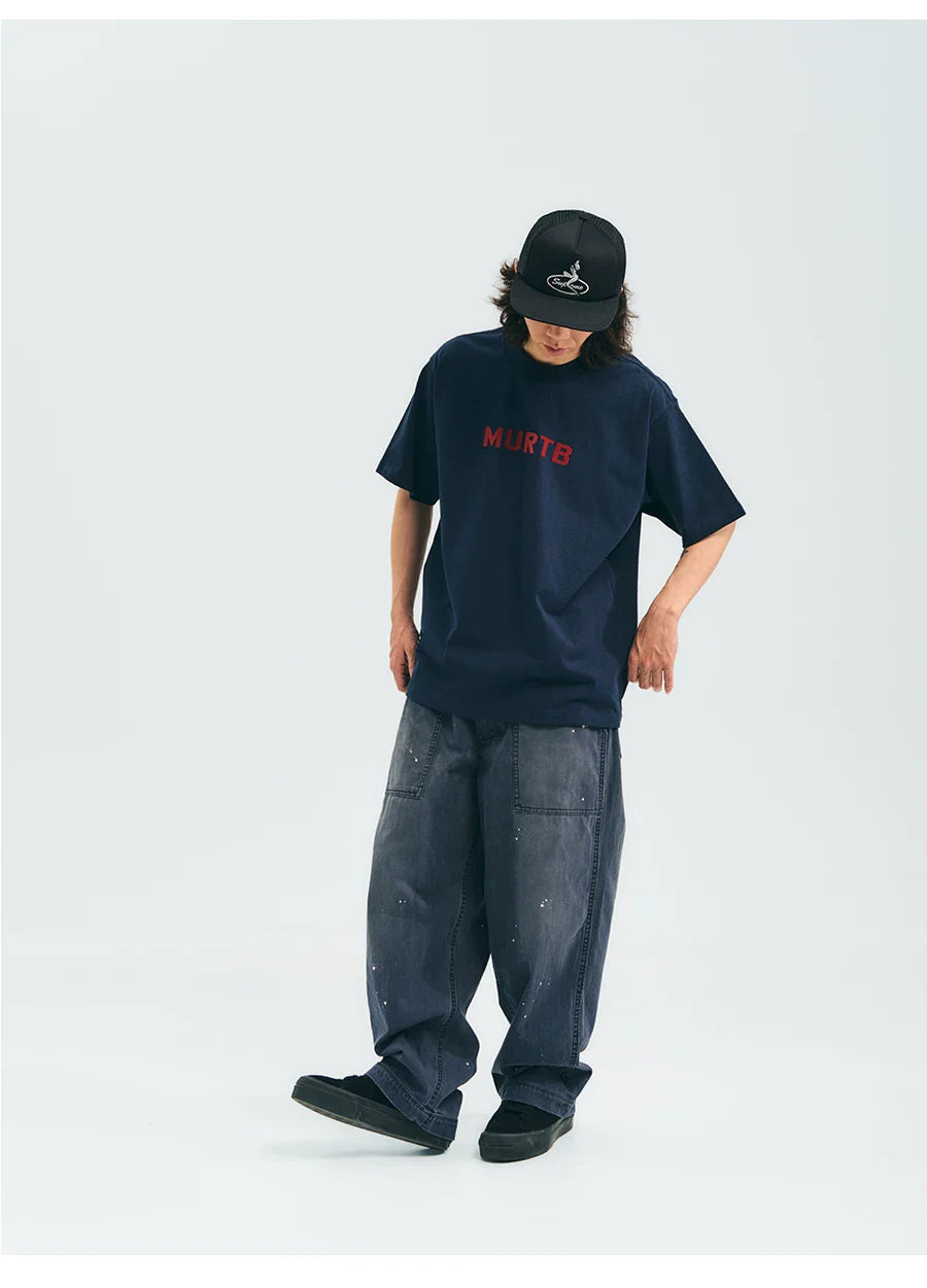 VINTAGE WASHED SPLASH INK CARGO PANTS GREY