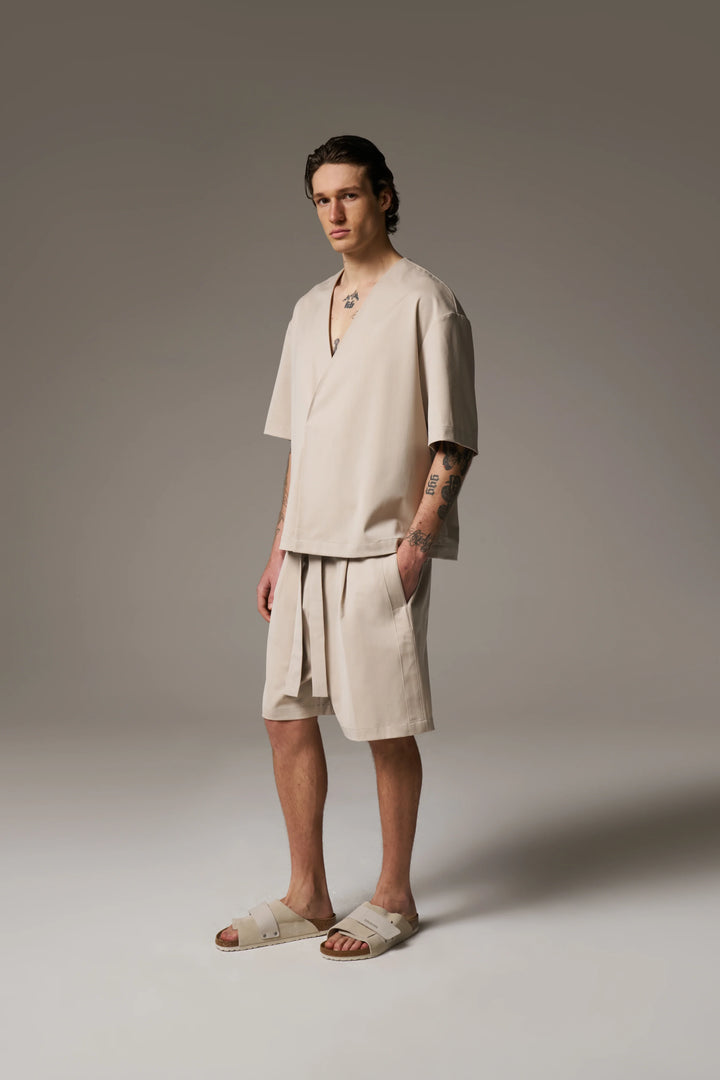 SMART WOVEN SHORTS STONE