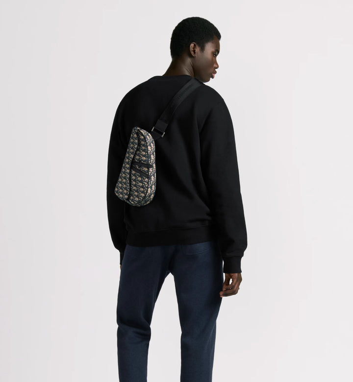 Saddle Bag Beige and Black Dior Oblique Jacquard