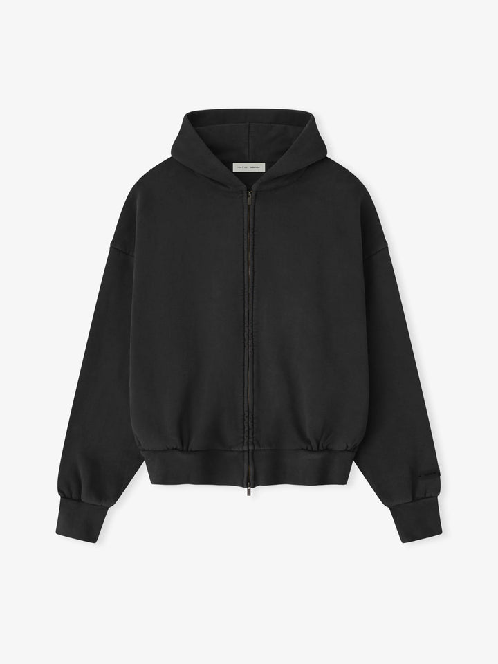 ESSENTIALS Vintage Black Classic Full Zip Hoodie