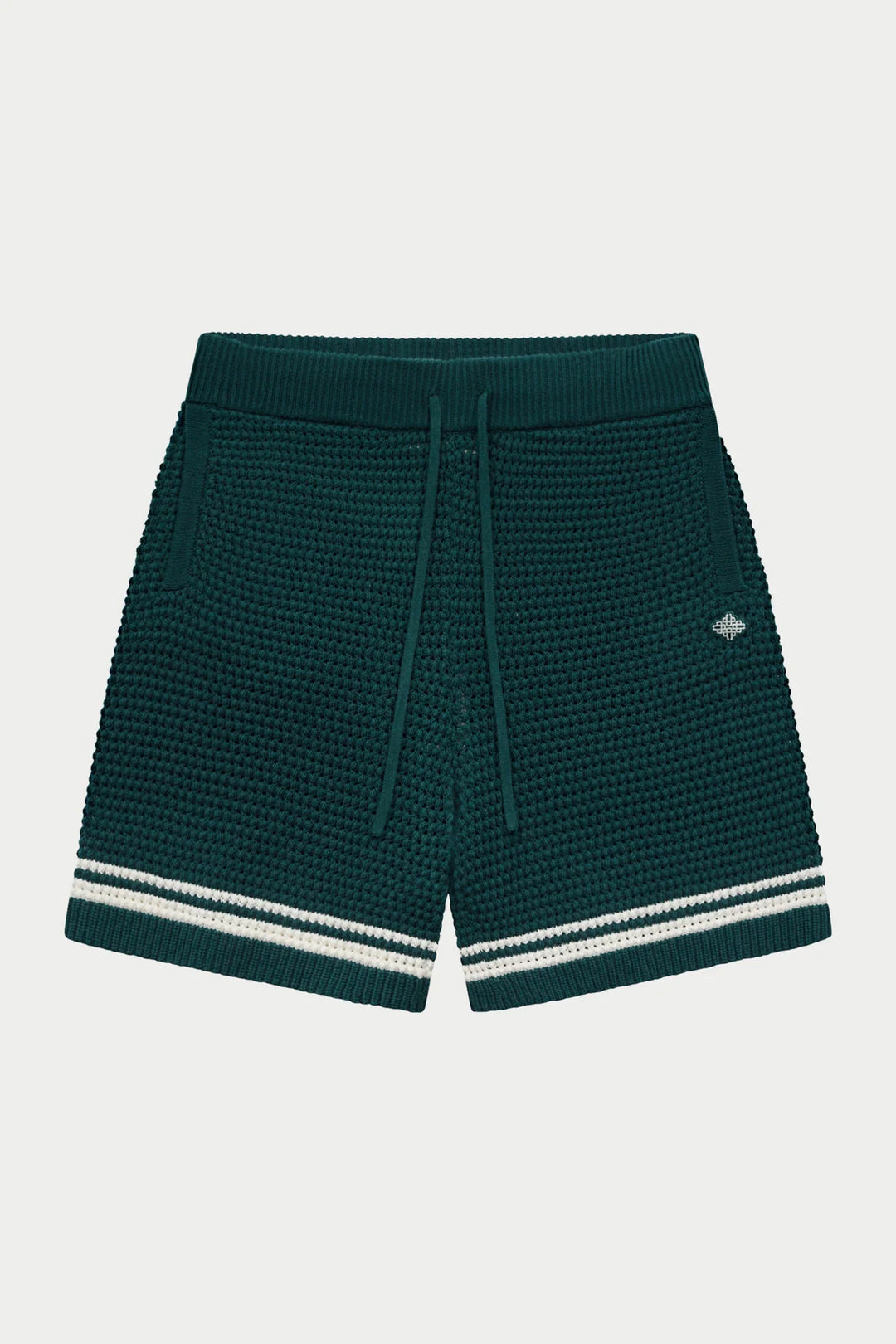 CROCHET KNITTED SHORTS FOREST GREEN