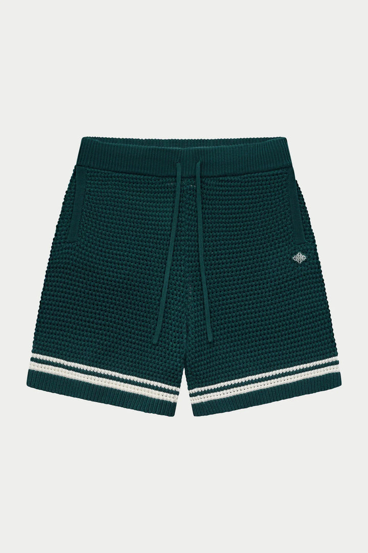CROCHET KNITTED SHORTS FOREST GREEN