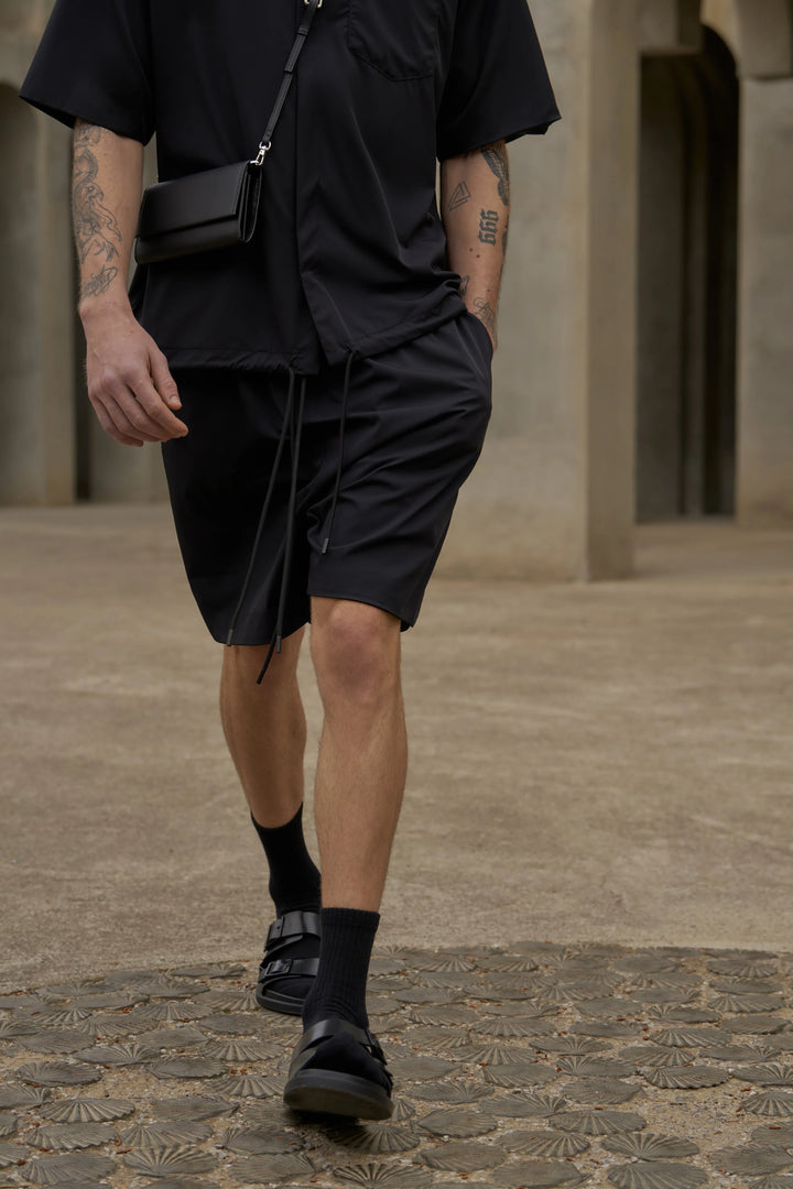 NYLON DRAWCORD SHORTS BLACK