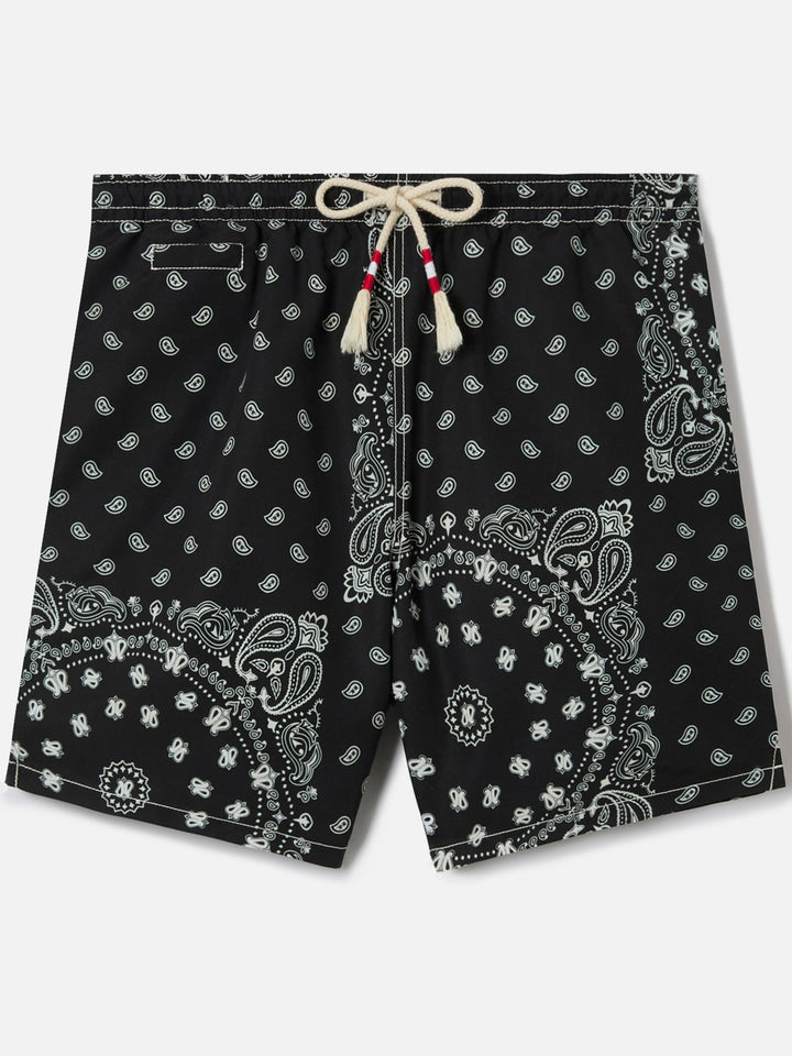 MC2 CAPRESE SWIM SHORTS WITH BLACK BANDANA PRINT